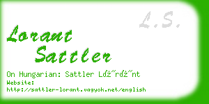 lorant sattler business card